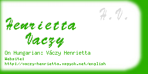 henrietta vaczy business card