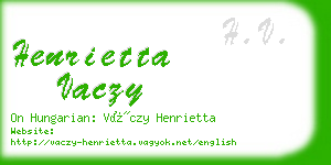 henrietta vaczy business card